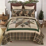 Donna Sharp Rustic Pine Star Patchwork Cotton Country Home King 3 Pc Quilt Set. Fixed Price $277.00.