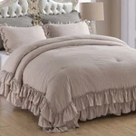 Masaca Shabby Ruffled King Comforter Set,farmhouse Taupe Bedding Li.... Fixed Price $103.07.