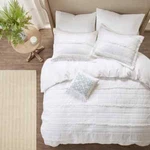 Madison Park Celeste White Ruffle Cal King Coverlet Set W/ Decorative Pillow. Fixed Price $52.64.