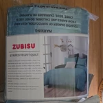 Zubisu Striped Velvet Quilt King Blue White Bedroom Rectangular 7939. Fixed Price $60.00.