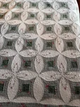 Vintage Cottage King Quilt Set Scalloped Edge Embroidered Floral Sage Green. Fixed Price $92.00.