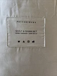 2 Pc Set Pottery Barn Cotton Diamond Twin Quilt + 1 Std Sham Flax Nwt Read. Fixed Price $119.00.