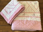 Twin Quilt Set 3PC Pink Floral Lattice Cottagecore + 2 Standard Shams. Fixed Price $23.99.