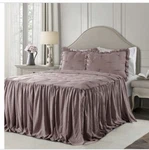 Lush Decor Ravello Pintuck Ruffle Skirt Bedspread Set - Luxe 3 King, Woodrose. Fixed Price $79.99.