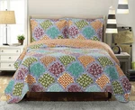 3PC Luxury Dahlia Oversize Coverlet Microfiber Reversible Over-sized Quilt. Fixed Price $43.50.