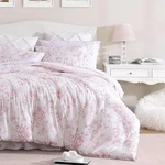 Queen Comforter Set Reversible Cotton Bedding Shams Delphine Mauve Pink Laura. Fixed Price $154.99.