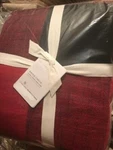 Pottery Barn Bryce Duvet Cover Cherry Red Black King 2 Euro Sham Buffalo Check. Fixed Price $266.00.