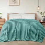 Exclusivo Mezcla Queen Size Flannel Fleece Blanket, Super Soft Striped Jacqua.... Fixed Price $42.63.