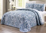 Grand Linen 3-PIECE Oversize King, Grey, Black, White, Blue, Paisley. Fixed Price $81.26.