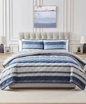 Seventh Studio Blue Stripe Pinsonic 2 Piece Microfiber Quilt Set - Twin. Fixed Price $28.00.