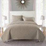 Vcny Home Super Soft Reversible Quilt Bedding Set W Shams Full Queen Nina Taupe. Fixed Price $19.99.