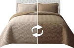 3-PIECE Quilted Reversible Bedspread Coverlet Set With Pillow Shams, Exquisite. Fixed Price $70.99.