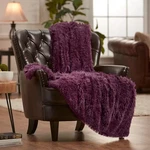 Solid Aubergine Shaggy Faux Long Fur Polyester Throw Blanket - 50 In. 65. Fixed Price $48.99.