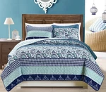 3-PIECE Fine Printed Oversize (100" X 95") Quilt Set Reversible Bedspread Cov.... Fixed Price $40.87.