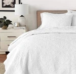 Quilt Set King White Scalloped Edge Pillow Sham Classic Cotton Bedding Cover. Fixed Price $152.51.