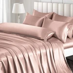 Ersmak 7 Pieces Satin Sheets Set Queen Size, Luxury Silky Champagne Bed.... Fixed Price $44.41.