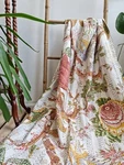 Indian Hand Block Floral Kantha Quilt Blanket Cotton King Size Bedspread Throw. Fixed Price $76.29.