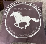 Virah Bella Freedom Ranch 18" Brown Accent Throw Pillow Western Horse Man Cave. Fixed Price $22.99.