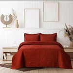 King Brisbane Oversized Diamond Quilt Set Rust Red - Tribeca Living. Fixed Price $49.95.