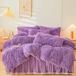 Fluffy Purple Faux Fur Comforter Cover Queenset Fuzzy Plush. Fixed Price $69.17.