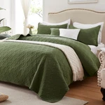 Leaonme Full/queen Quilt Set 3 (90''X98''), Olive Green-bamboo. Fixed Price $53.99.