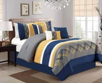 Chezmoi Collection Arden 7-PIECE Modern Pleated Stripe Embroidered Zigzag Bed.... Fixed Price $92.05.