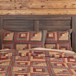 Millsboro King Sham Quilted Patchwork 21X37 Burgundy Khaki Navy Country. Fixed Price $42.46.