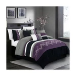 Chezmoi Collection Arden 7-PIECE Modern Pleated Stripe Embroidered Zigzag Bed.... Fixed Price $127.46.