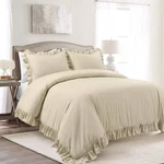 Lush Decor Reyna Soft Knitted Ruffle Blanket/coverlet, Full/queen, Wheat 3 Pi.... Fixed Price $62.41.
