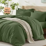 Twin Comforter Set With Sheets Olive Green, 5 Piece Bed Bag Lig.... Fixed Price $71.32.