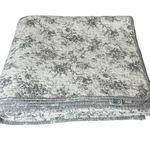 Laura Ashley Quilt Full Queen Gray White Floral Toile Reversible Cotton. Fixed Price $60.00.