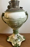 Antique Doulton Burslem Norfolk Oil Lamp Converted 251612 1886-1902 Dutch B&h. Fixed Price $189.00.
