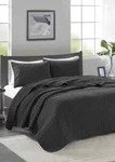 Madison Park Keaton Reversible Coverlet Set Dark Gray Grey 3 Pc. Fixed Price $26.49.
