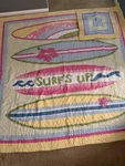 Pottery Barn Kids Pink Malibu Surfs Up Euro Sham And Quilt Full/queen. Fixed Price $100.00.