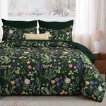 Yiran Queen Comforter 7 Piece, Dark Green Floral Bedding Set, Ba.... Fixed Price $52.54.