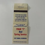 Four And Spring Service East Omaha Ne Vintage Matchbook Cover TMB26-5. Fixed Price $13.50.