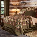 Tea Cabin Quilt Collection Log Country Primitive Shams Pillows Skirt. Fixed Price $233.95.