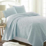 Damask 3-PIECES Set Microfiber Quilted Coverlet King/california-king, Pale Blue. Fixed Price $91.36.