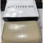 Stitched Embroidered 3-PC Quilt Set Southshore Fine Linens California King Taupe. Fixed Price $37.40.