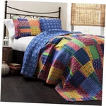Misha 3-PIECE Quilt Set, Queen, Fuchsia, Full/queen Fuchisa/navy. Fixed Price $87.71.