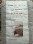 Anthropologie Textured Bardot Collection Pair Of King Shams Neutral Gray. Fixed Price $79.00.