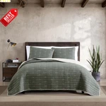 Queen Quilt Set Reversible Cotton Blend Bedding 3 Piece Lightweight Green Us. Fixed Price $115.00.