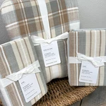 Pottery Barn Stewart Plaid Cotton Duvet Cover & Sham Set King/cal Neutral. Fixed Price $299.00.