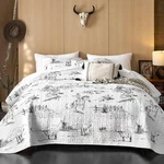 - Quilt Set, Cowboy Southwestern Country Queen / Full Black White. Fixed Price $47.45.