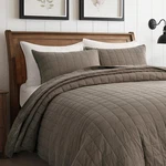 Evergracehome Cotton Quilt Set Full/queen 92X96 3PC Box Stitch Bedding New. Fixed Price $64.99.