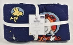 Snoopy The Moon Space Pottery Barn Kids Glow Dark Twin Quilt Blue New. Fixed Price $249.99.