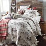 Tumbleweed Trail Twin Quilt Vintage Western Cowboy Toile Design, Brown. Fixed Price $130.77.