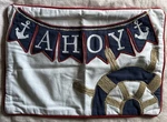 Nautical Ahoy Cotton Pillow Cover 12" X 18". Fixed Price $10.00.