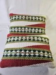 Set Of 2 Throw Pillows Colorful Knit Home Decor Rectangle 16 X 11 Each Euc. Fixed Price $23.72.