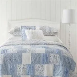Rachel Ashwell Simply Shabby Chic Bohemian Patchwork Blue Floral Quilt - Twin. Fixed Price $299.99.